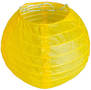 Žlutý kulatý lampion stínidlo průměr 15 cm